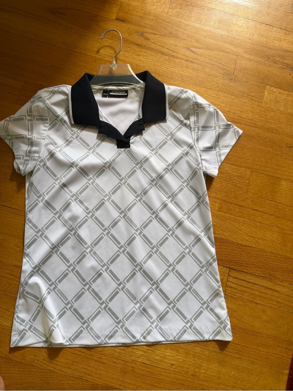 St. John Sport Women's White Geometric Print Polo